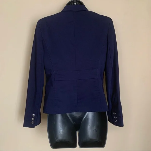 New York & Co Dark Blue Button Skirt Suit - Picture 4 of 15
